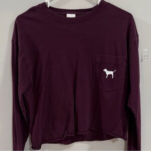 PINK Victoria's Secret Long Sleeve Tee in Deep Plum